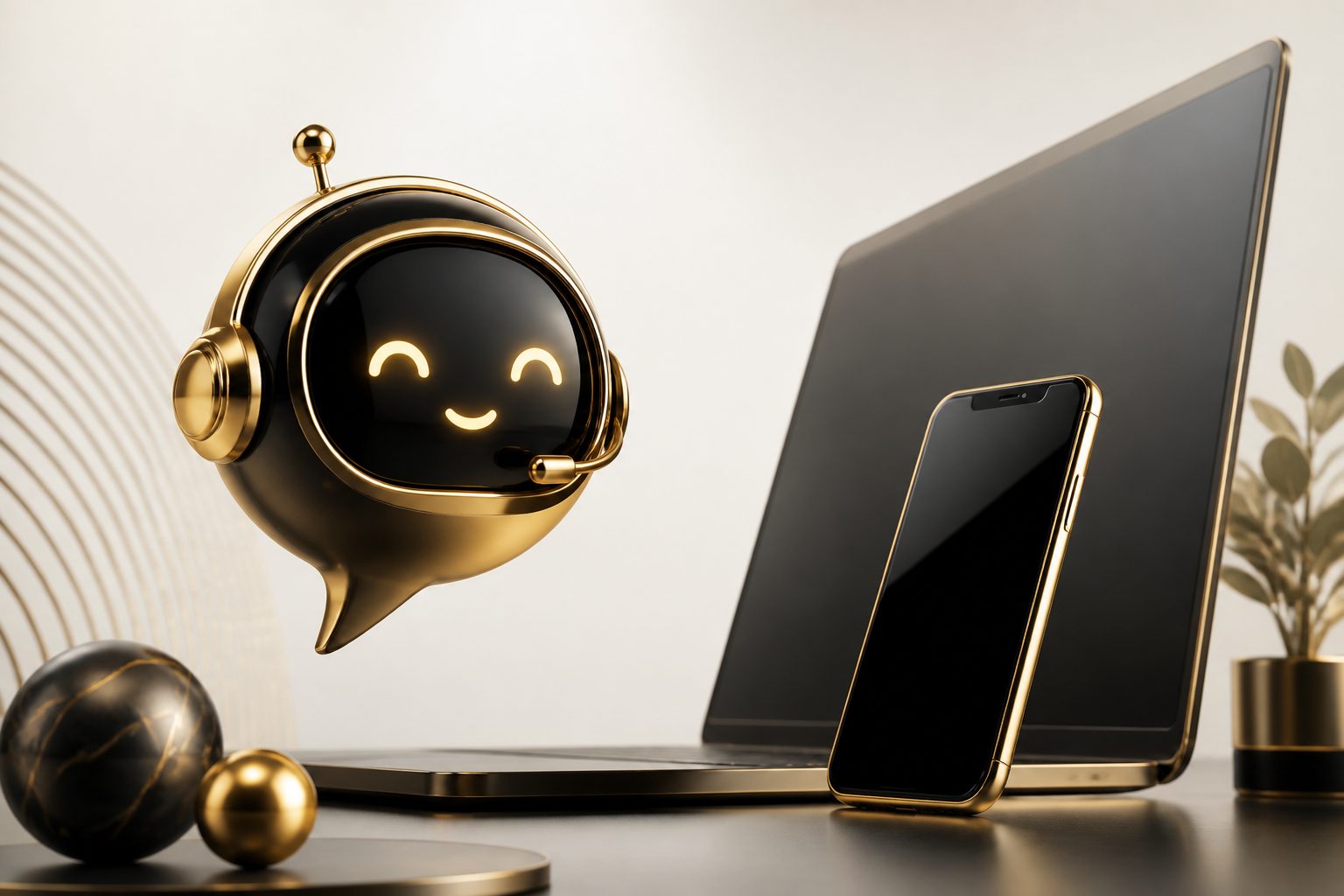 AI chatbot assisting a small business website visitor